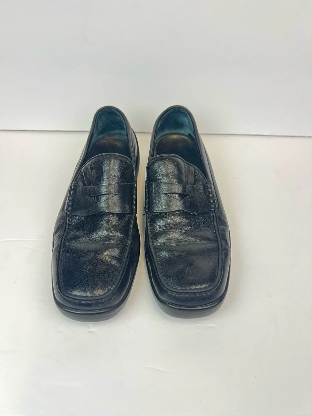 BALLY FISTO MENS PENNY LOAFER SIZE 8D BLACK NAPA LEATHER SLIP ON MADE IN ITALY
